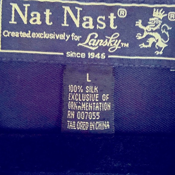 GUITAR EMBROIDERED 100% SILK LIMITED EDITION BUTTON DOWN~LANSKY BROS/NAT NAST-LG - Picture 5 of 11